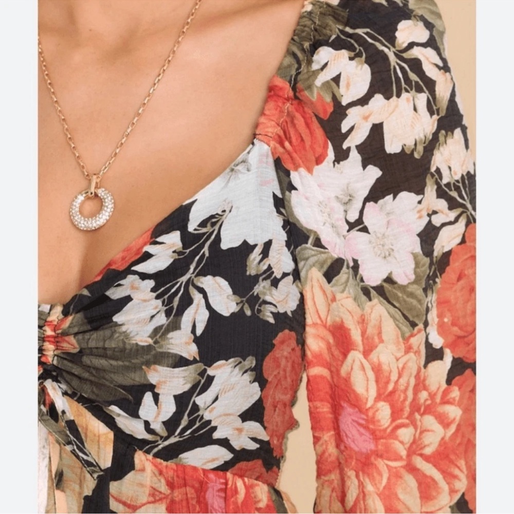 NWOT! MINKPINK Multicolor Floral Long Sleeve Dress, Size S - Picture 8 of 11
